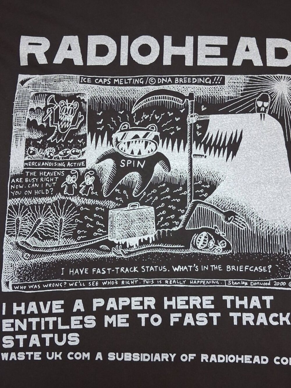 Radiohead T-Shirt W.A.S.T.E Ice Caps Melting Men's Small Black RARE NWOT NEW - Picture 4 of 8